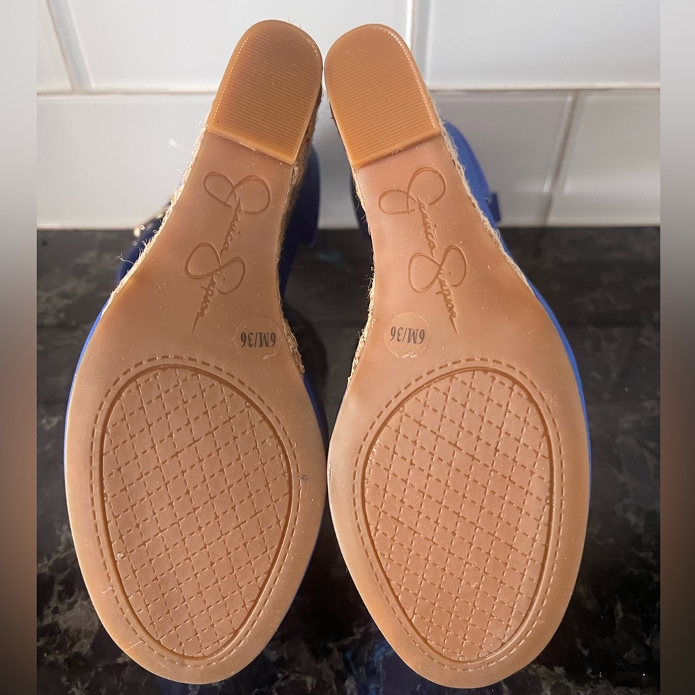 Blue Espadrille Wedge Heels with Ankle Strap | Size 6 | Summer Style - Picture 4 of 4